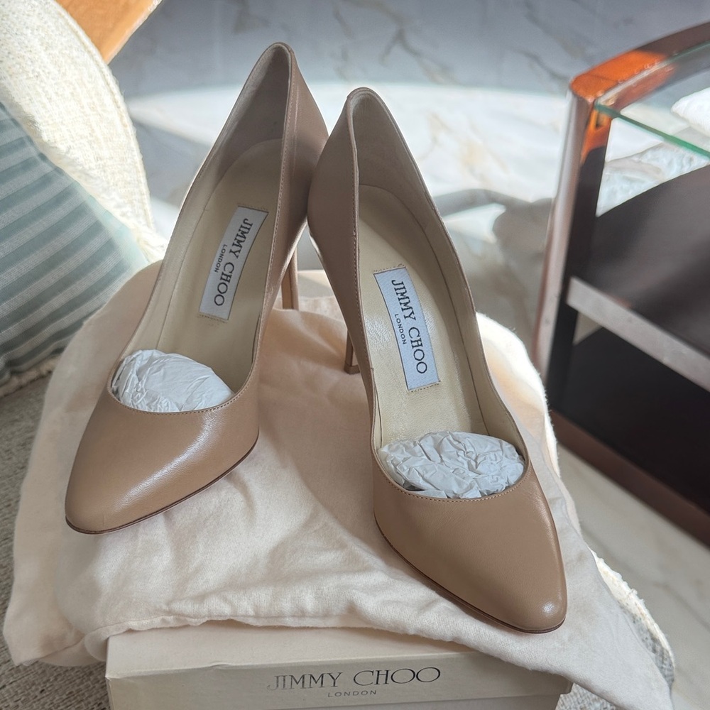 Jimmy Choo Beige Leather Heels